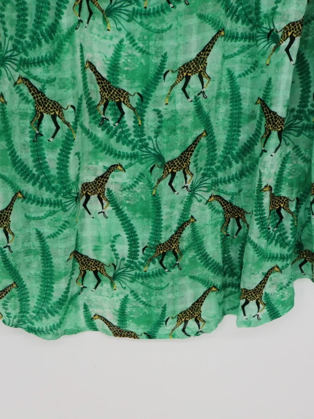 Jane + Delancey Giraffe Shirt Dress Women’s Small Green Jungle Novelty Rayon
